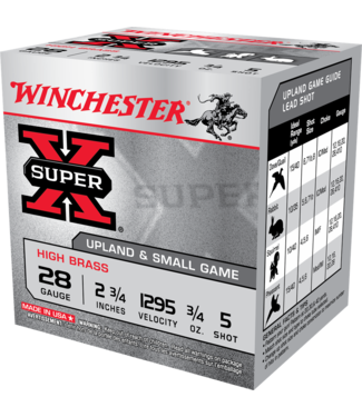 WINCHESTER WINCHESTER 28 GAUGE - 2.75" #5 SHOT - 3/4 OZ - UPLAND & SMALL GAME (25 SHOTSHELLS)