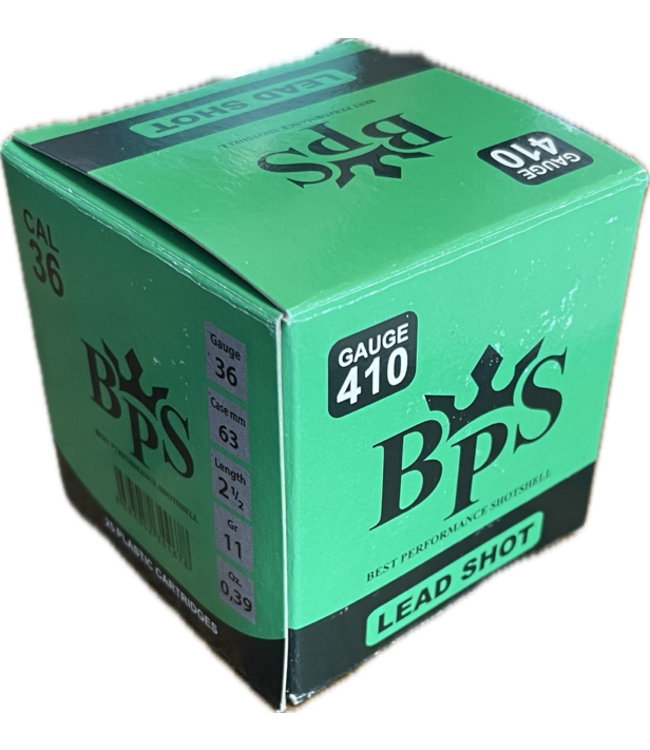 BEST PERFORMANCE SHOTSHELL (BPS) .410 2.5" #8 SHOT LEAD (25 SHOTSHELLS)