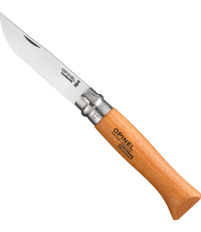 OPINEL NO.09 CLASSIC CARBON STEEL BEECH WOOD FOLDING KNIFE - 3.5" BLADE