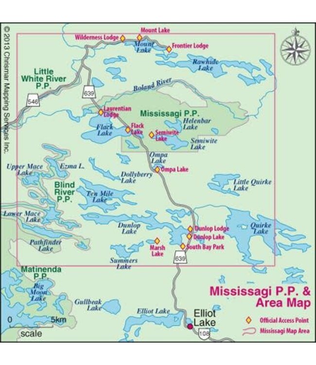 CHRISMAR MAPPING SERVICES ADVENTURE MAP - MISSISSAGI PROVINCIAL PARK & AREA (UPDATED 2020)