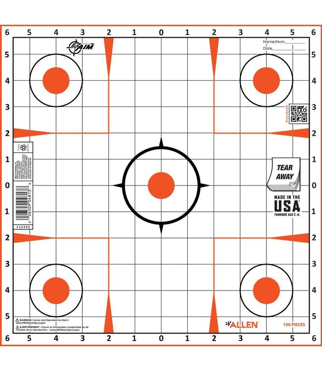 ALLEN EZ-AIM SIGHT IN GRID PAPER TARGET (12"X12") (13 PACK)