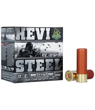 HEVI-SHOT HEVI-SHOT 12 GAUGE - 1.25OZ 3"  #BBB - HEVI-STEEL (25 SHOTSHELLS)