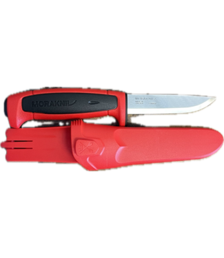 MORAKNIV MORAKNIV BASIC 511 CARBON STEEL - FIXED BLADE KNIFE RED/BLACK W/RED SHEATH