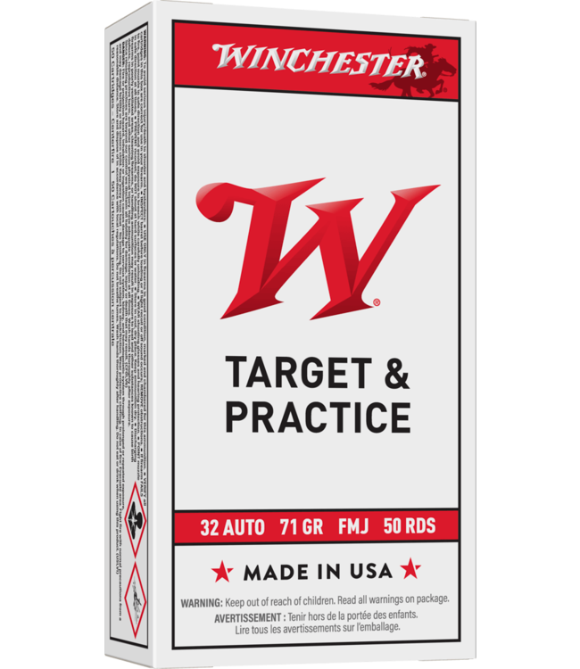 WINCHESTER .32 AUTO - 71GR(FMJ) TARGET (50 CARTRIDGES)