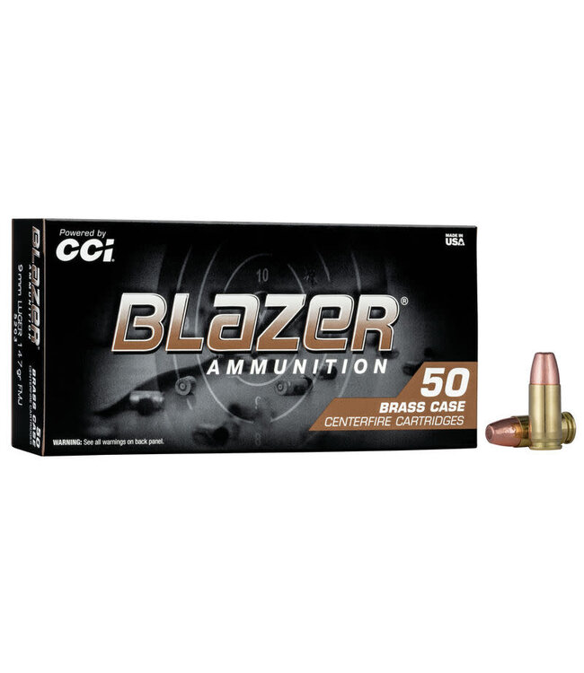 BLAZER BRASS 9MM LUGER - 147GR - FMJ (50 CARTRIDGES)