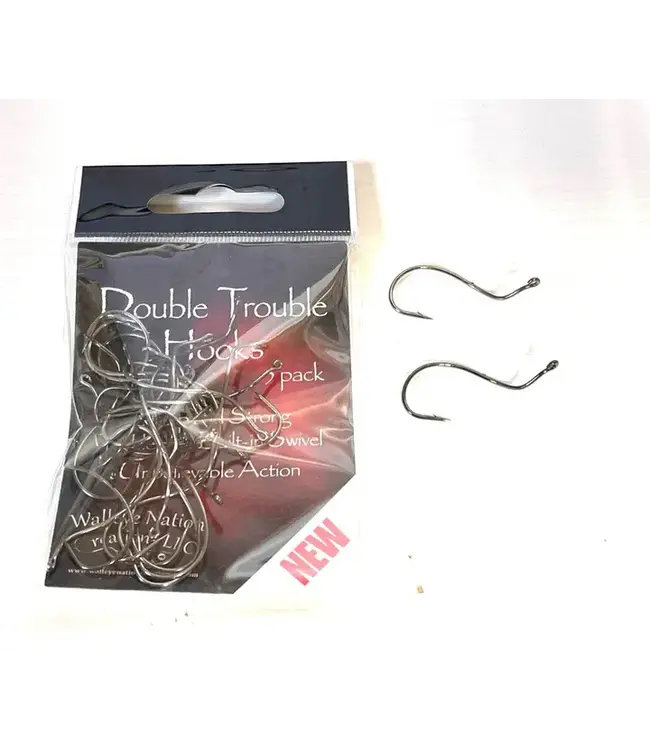WALLEYE NATION CREATIONS REPLACEMENT DOUBLE TROUBLE HOOKS (5 PACK)