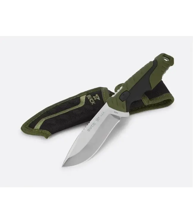 BUCK KNIVES PURSUIT PRO LARGE GREEN HANDLE - 4.5" FIXED BLADE KNIFE