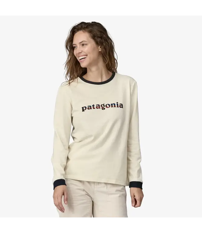 WOMEN'S PATAGONIA LONG-SLEEVED '73 TEXT LOGO RESPONSIBILI-TEE