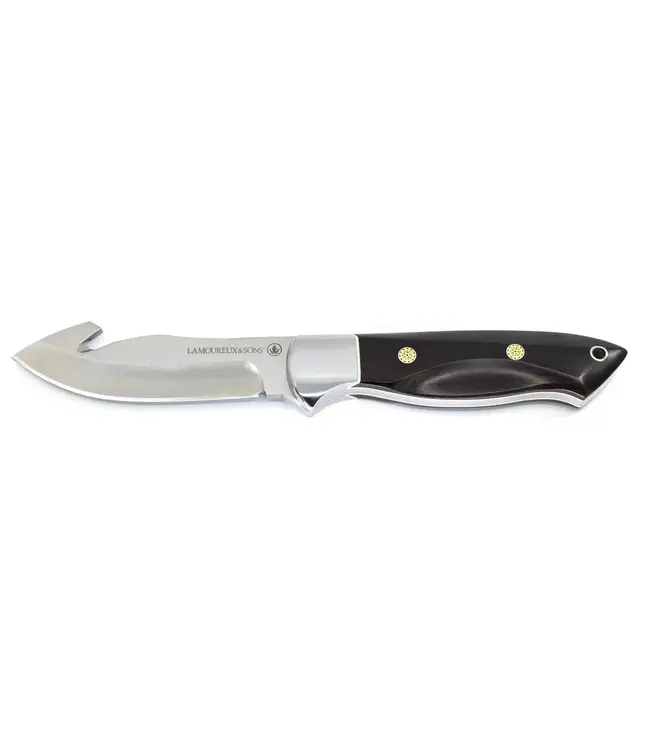 LAMOUREUX & SONS RADISSON EBONY 4" FIXED BLADE KNIFE W/SHEATH