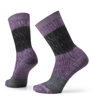 SMARTWOOL MEN'S SMARTWOOL EVERYDAY COLOR BLOCK CABLE CREW SOCKS
