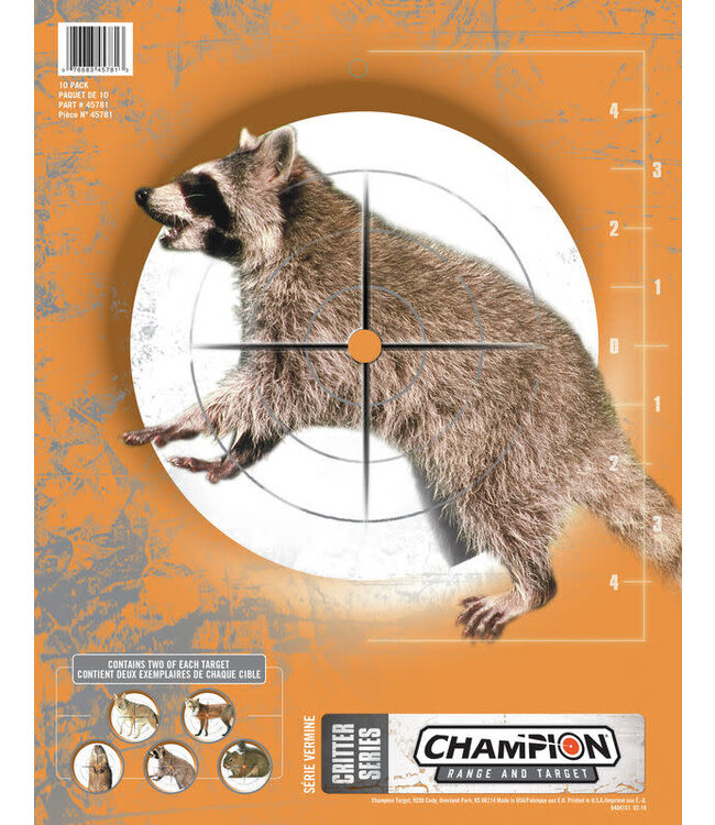 CHAMPION CRITTER SERIES TARGETS - 11"X14" (10 PACK)