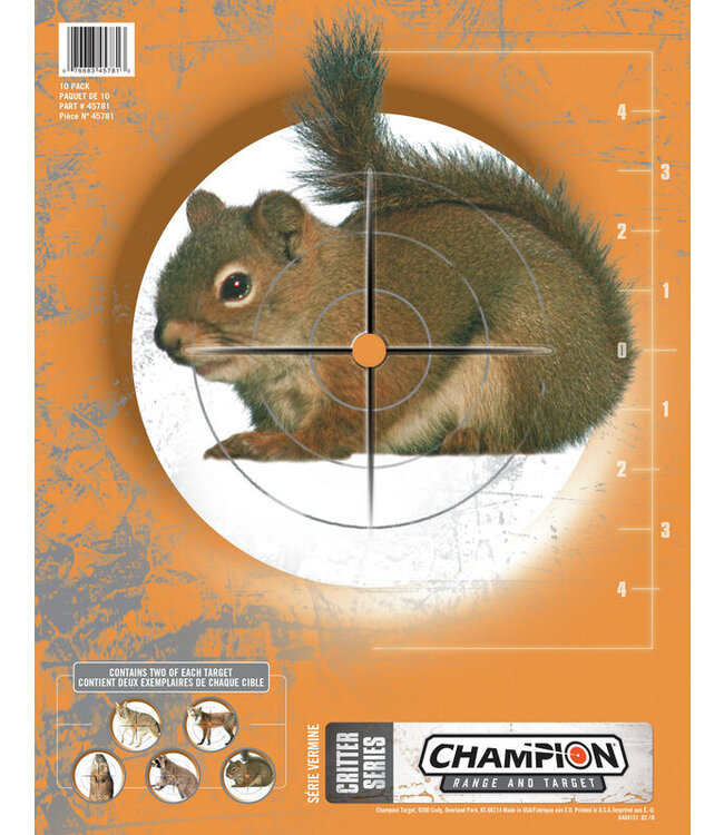 CHAMPION CRITTER SERIES TARGETS - 11"X14" (10 PACK)