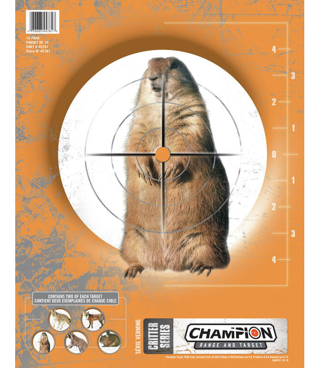 CHAMPION CRITTER SERIES TARGETS - 11"X14" (10 PACK)