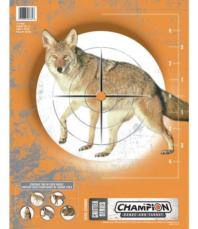 CHAMPION CRITTER SERIES TARGETS - 11"X14" (10 PACK)