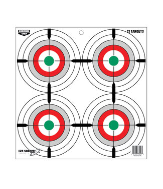 BIRCHWOOD CASEY BIRCHWOOD CASEY EZE-SCORER MULTIPLE BULL'S-EYE TARGET - 12"X12" (13 PACK)