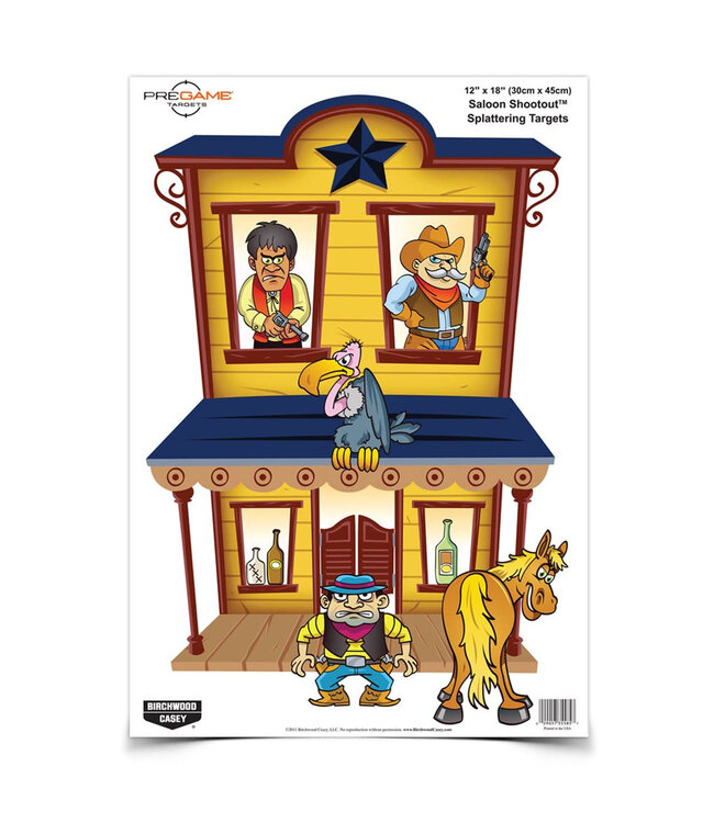 BIRCHWOOD CASEY PREGAME SALOON SHOOT OUT - 12"X18" (8 PACK)
