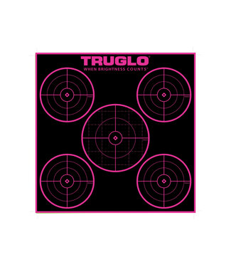 TRUGLO TRUGLO TRU-SEE TARGETS - 5-BULL PINK 12"X12" (6 PACK)