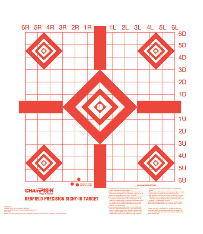 CHAMPION REDFIELD PRECISION SIGHT-IN TARGET - 16"X16" (100 PACK)