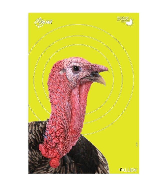ALLEN EZ-AIM SPLASH REACTIVE PAPER SHOOTING TARGETS BLACK/CHARTREUSE - TURKEY 12"X 18" (8 PACK) BLACK/CHARTREUSE