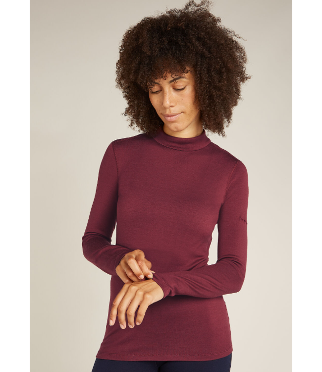 WOMEN'S ICEBREAKER MERINO 260 TECH LONG SLEEVE TURTLENECK THERMAL TOP PORT M SMALL