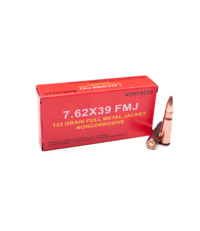 NORINCO 7.62X39MM - 122GR (FMJ) - NON-CORROSIVE (20 CARTRIDGES)