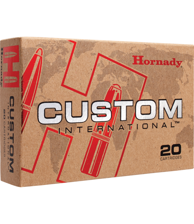 HORNADY .308 - 180GR  - CUSTOM INTERNATIONAL (20 CARTRIDGES)
