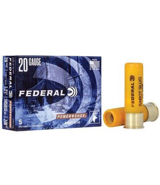 FEDERAL FEDERAL 20 GAUGE - 7/8 OZ - 2 3/4" - SABOT SLUG POWER SHOK (5 SHOTSHELLS)