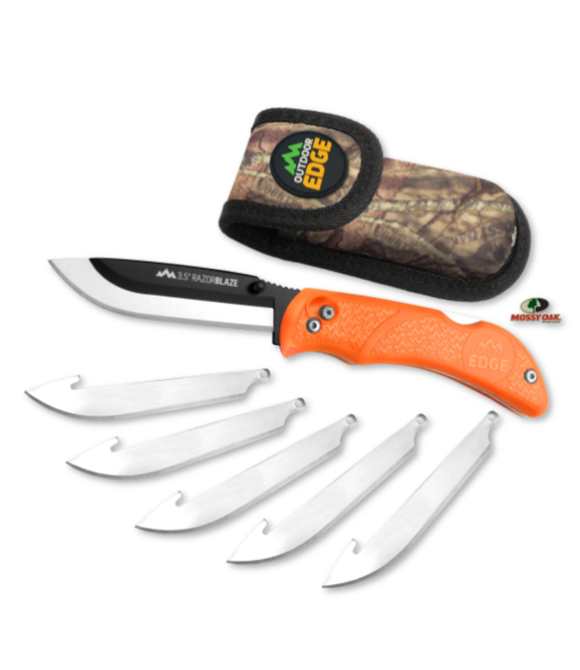 OUTDOOR EDGE RAZORLITE REPLACEABLE BLADE KNIFE - 3.5" - BLAZE ORANGE