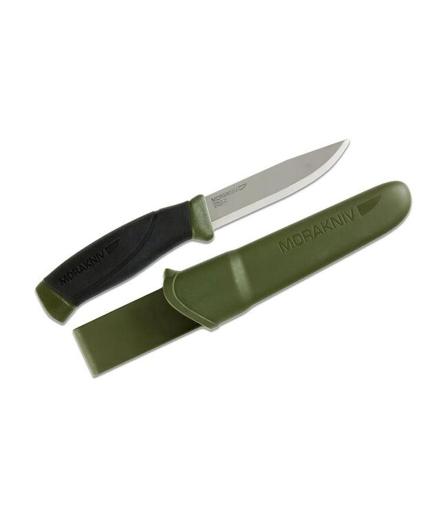 MORAKNIV COMPANION MILITARY GREEN FIXED-BLADE KNIFE W/SHEATH