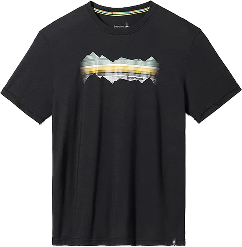 T-shirt Manches Longues SMARTWOOL Homme – Taille XL, Bleu Nuit, Motif Graphique Montagne