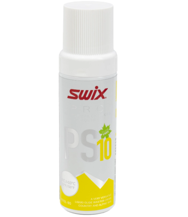 SWIX PS10 LIQUID GLIDE SKI WAX YELLOW - 80ML