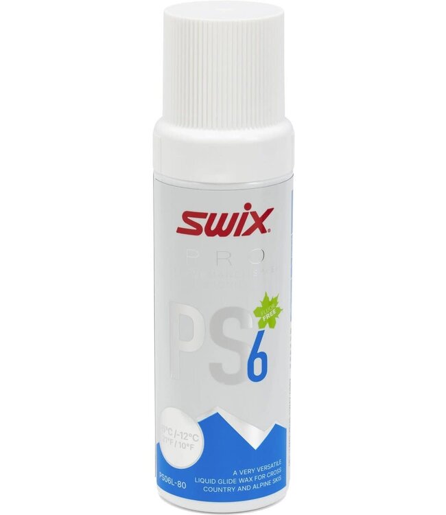 SWIX PS6 (-12°C/-6°C) BLUE LIQUID GLIDE SKI WAX - 80ML