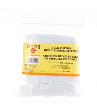 HOPPE'S HOPPE'S BORE CLEANING PATCHES NO.9 (500-PACK) - .22-.270 CAL