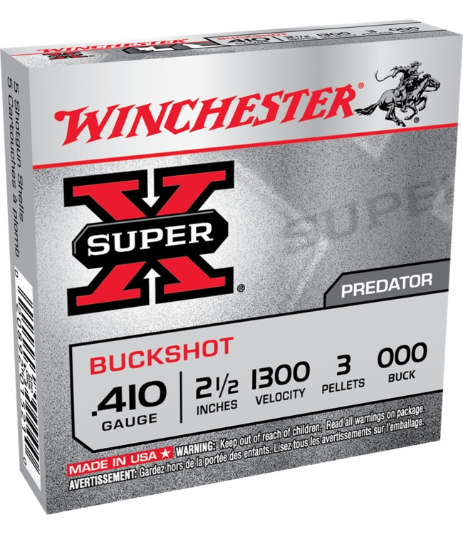 WINCHESTER .410 GAUGE - 2-1/2" SUPER X - 000 BUCK SHOT