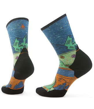 SMARTWOOL WOMEN'S SMARTWOOL TRAIL RUN MOUNTAIN PRINT CREW SOCKS