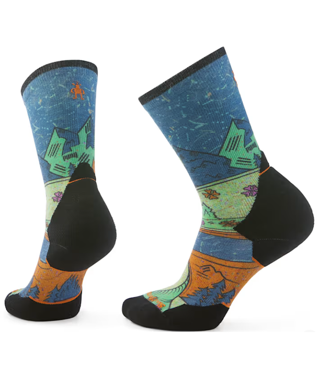 WOMEN'S SMARTWOOL TRAIL RUN MOUNTAIN PRINT CREW SOCKS