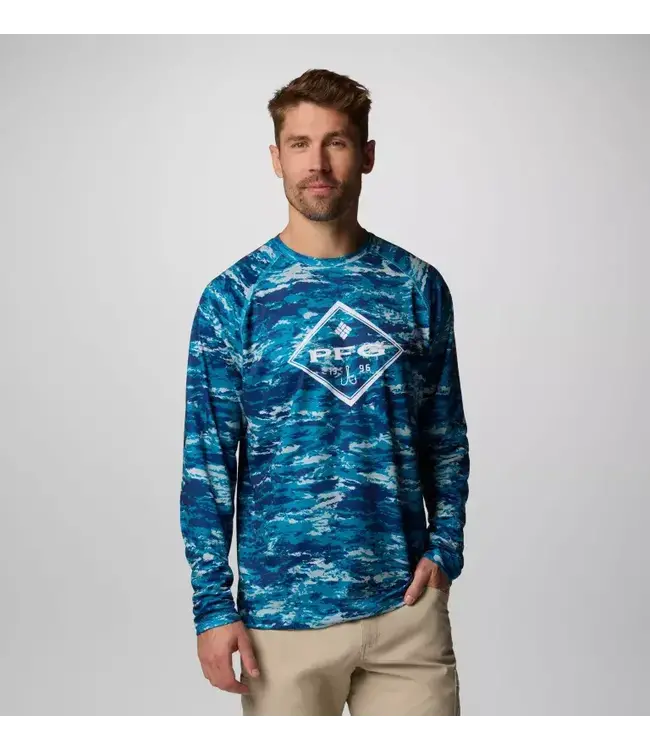 MEN'S COLUMBIA PFG SUPER SOLAR STREAM GRAPHIC LONG SLEEVE SHIRT