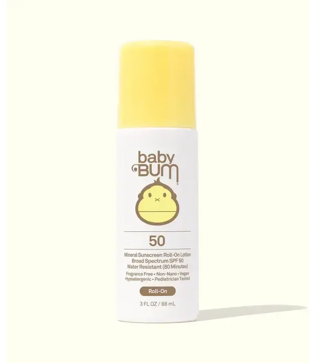SUN BUM BABY BUM MINERAL SUNSCREEN ROLL-ON LOTION SPF 50 - 3 OZ