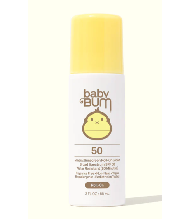SUN BUM BABY BUM MINERAL SUNSCREEN ROLL-ON LOTION SPF 50 - 3 OZ