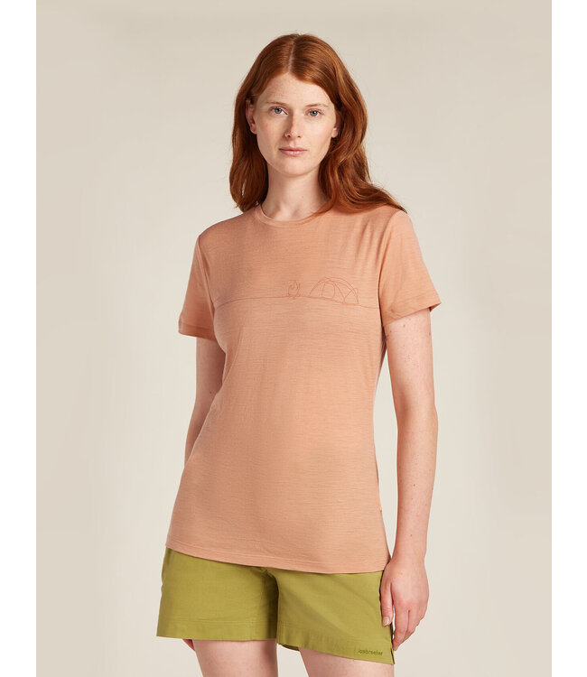 WOMEN'S ICEBREAKER MERINO 150 TECH LITE SHORT SLEEVE T-SHIRT SINGLE LINE CAMP
