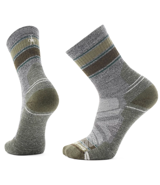 SMARTWOOL MEN'S SMARTWOOL HIKE LIGHT CUSHION STRIPED MID CREW SOCKS
