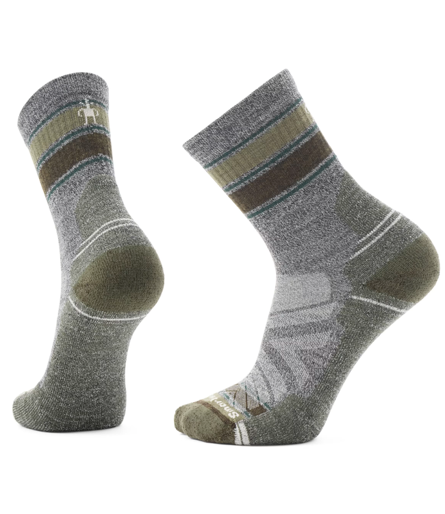 MEN'S SMARTWOOL HIKE LIGHT CUSHION STRIPED MID CREW SOCKS