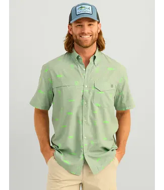 HUK MEN'S HUK KC TIDE POINT SHORT SLEEVE BUTTON-DOWN SHIRT