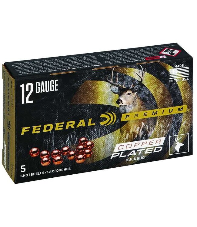 FEDERAL 12 GAUGE 2.75" #00 BUCK 1.5 OZ PREMIUM COPPER (5 SHOTSHELLS)
