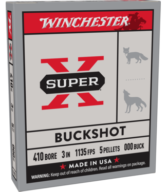WINCHESTER WINCHESTER .410 BORE 3" #000 BUCK SUPER X (5 SHOTSHELLS)