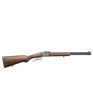 CHIAPPA CHIAPPA DOUBLE BADGER OVER/UNDER FOLDING SHOTGUN/RIFLE (SINGLE SHOT) 22LR/.410 BORE - CHECKERED BEECH STOCK - 19" BARREL
