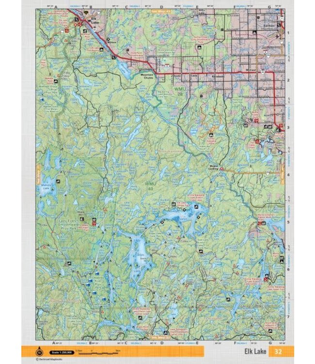 BACKROAD MAPBOOKS BACKROAD TOPOGRAPHIC MAP - NEON-32 - ELK LAKE