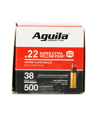 AGUILA AGUILA .22LR HIGH VELOCITY 38GR(HP) (500 CARTRIDGES)