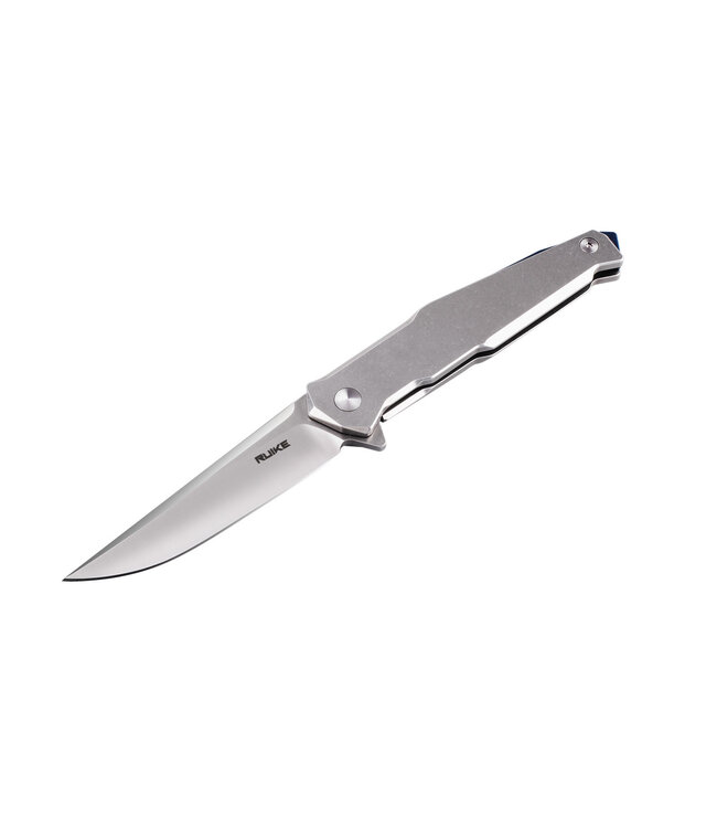RUIKE P108-SF KNIFE- STAINLESS STEEL HANDLE, FLIPPER, SAFETY LOCK