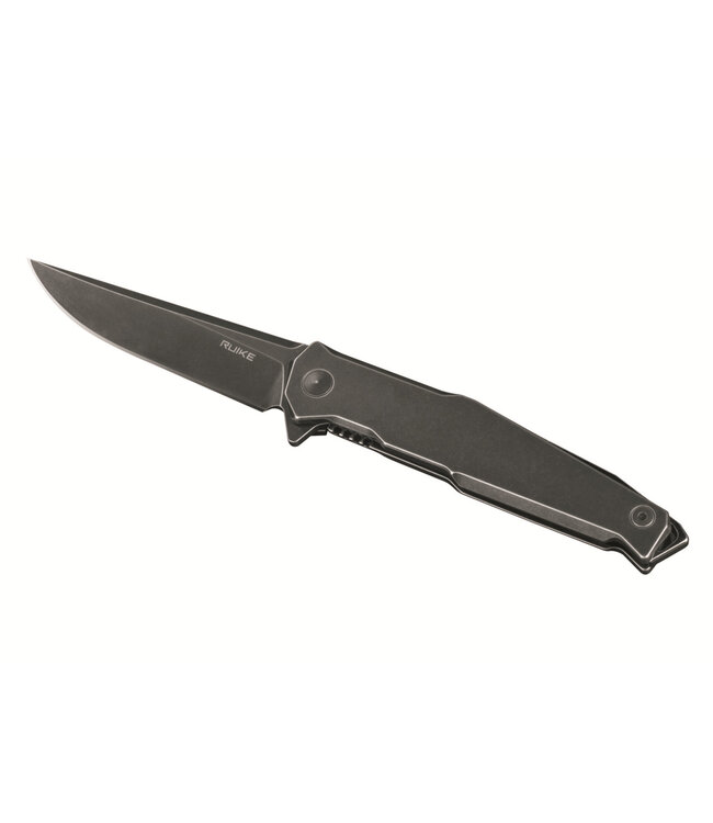 RUIKE P108-SB KNIFE- STAINLESS STEEL HANDLE, FLIPPER, SAFETY LOCK